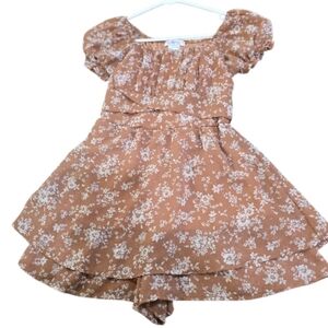 Love Squared Floral Tan Kids Jumper